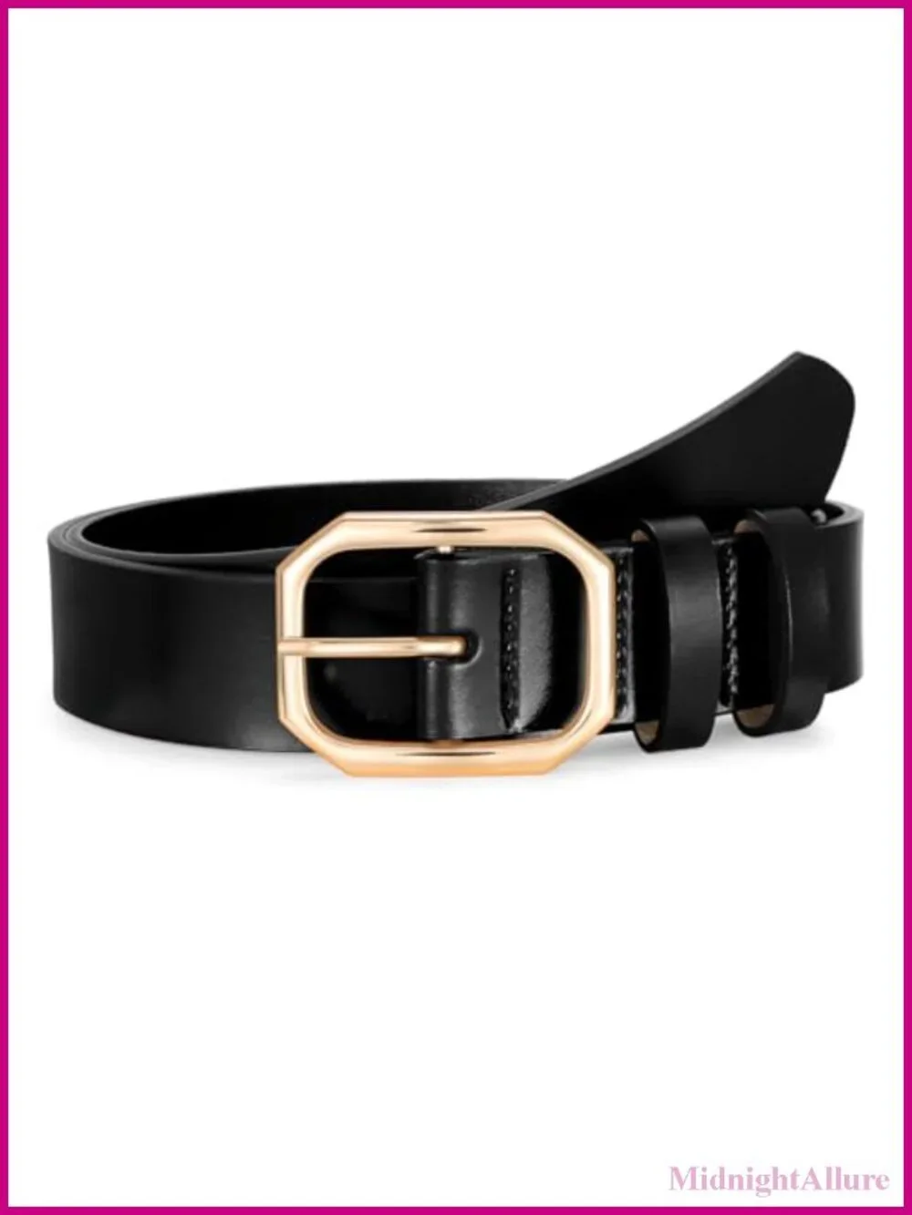 Women Split Leather Belt Polished Solid Alloy Buckle 1.3
